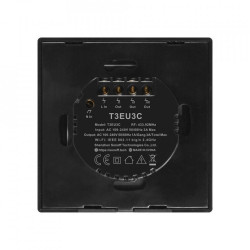 resigilat intrerupator inteligent cu touch sonoff t3 eu tx, wireless + rf 433, 3 canale, compatibil ios/android, amazon alexa/go