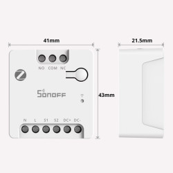 modul zigbee sonoff mini-zbd dry contact, alimentare ac/dc, pentru automatizare usa garaj, poarta, centrala termica sau motor, c