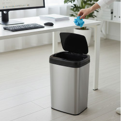 cos de gunoi cu senzor automat rovotec sd-012, inox, 30l, deschidere cu senzor sau touch