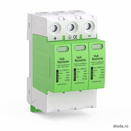 Descarcator protecție la supratensiune CC SPD 1000V 20KA~40KA TOSP-3 căi