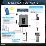 Invertor hibrid solar 6200W 48VDC , MPPT 120A, intrare PV 8500W, intrare PV 27A, anti-reflux