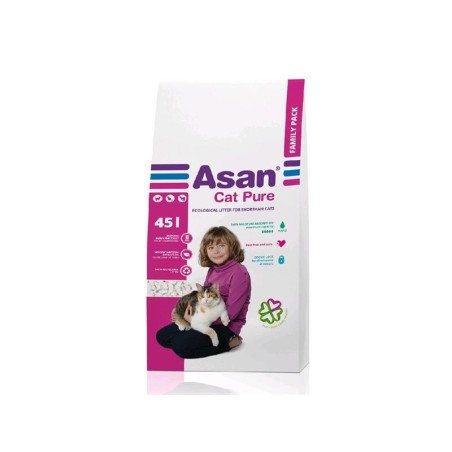 Litiera pisicilor, Lenjerie de pat ASAN CAT PURE FAMILY, 45L -1, dioda.ro