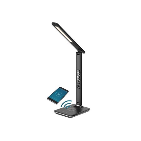 Lămpi de citit, Lampă de masă IMMAX KINGFISHER Qi BLACK 08965L -1, dioda.ro