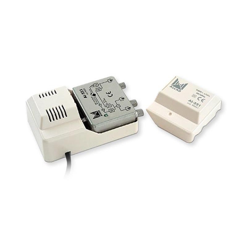 Amplificatoare Splittere Filtre TV, Amplificator de antenă ALCAD AI-221, de la 47 la 862MHz, linie, casă mică  -1, dioda.ro