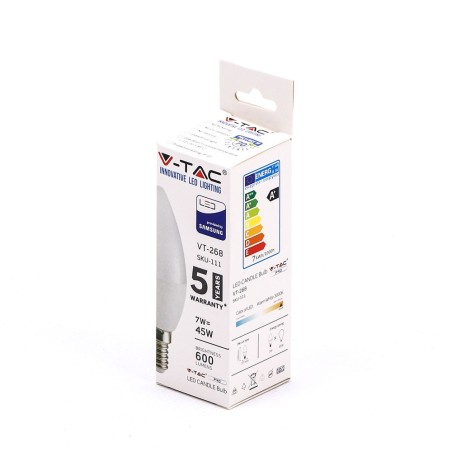 Bec LED - CIP SAMSUNG 7W E14 Plastic Lumânare 6400K