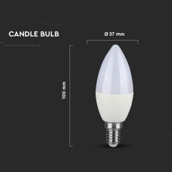 Lampi Iluminare, Bec LED - CIP SAMSUNG 7W E14 Plastic Lumânare 6400K -15, dioda.ro