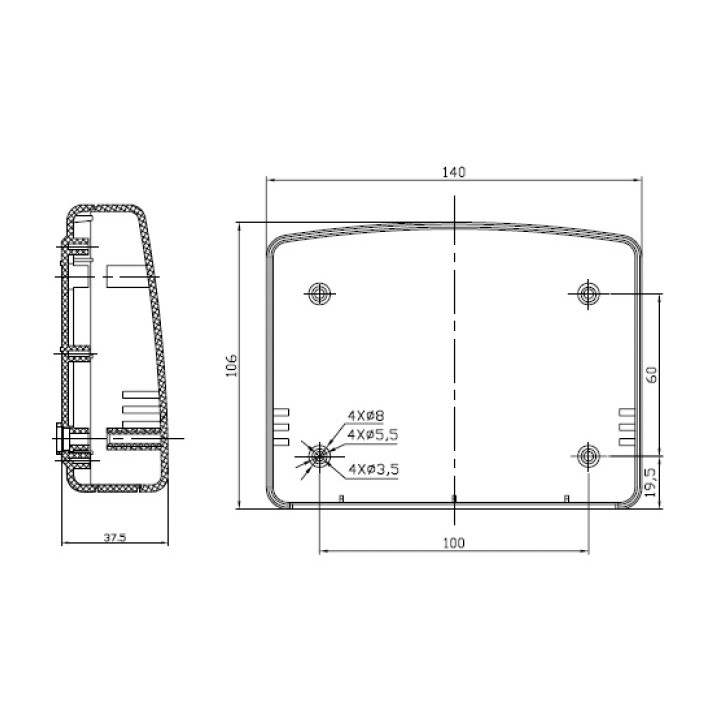 Cutii - Carcase, Carcasă:întrebuinţări multiple 140X106X38mm ABS CP-18-27 -3, dioda.ro