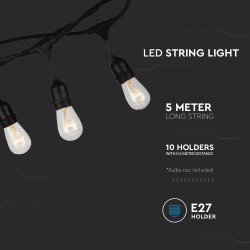 Lampi Iluminare, Ghirlandă LED cu conectare WP la priză Europeana 5 Metri 10 Becuri -3, dioda.ro