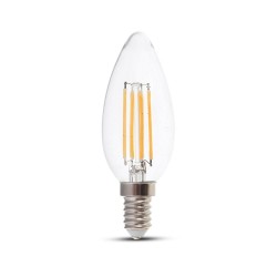 Lampi Iluminare, Bec LED - 4W Filament Patent E14 Tip Lumânare, Alb cald -1, dioda.ro