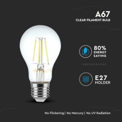 Lampi Iluminare, Bec LED - 8W Filament Patent E27 A67, Alb cald -3, dioda.ro