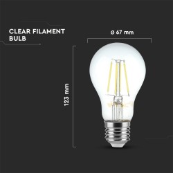 Lampi Iluminare, Bec LED - 8W Filament Patent E27 A67, Alb rece -6, dioda.ro