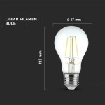 Lampi Iluminare, Bec LED - 8W Filament Patent E27 A67, Alb rece -1, dioda.ro