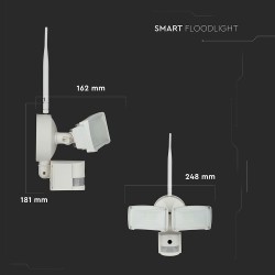 Proiectoare LED, 18W Proiector LED cu Senzor WiFi și cameră, Alb rece -14, dioda.ro