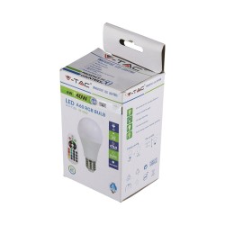 Lampi Iluminare, Bec LED - 6W E27 A60 RGB Cu control de la distanță Alb cald -6, dioda.ro