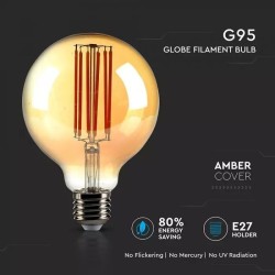 Lampi Iluminare, Bec LED - 7W Vintage Filament E27 G95 Alb cald -3, dioda.ro