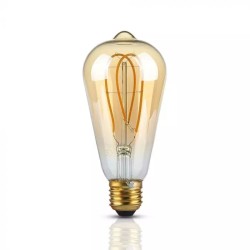 Lampi Iluminare, Bec LED - 5W E27 Filament Aurie Sticlă ST64 Alb cald -1, dioda.ro
