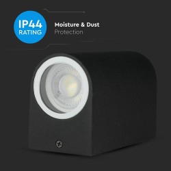 Lampi Iluminare, Suport Neted de Perete pentru GU10 Aluminiu Negru Rotund cu 2 Ieșiri IP44 -8, dioda.ro