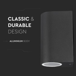 Lampi Iluminare, Suport Neted de Perete pentru GU10 Aluminiu Negru Rotund cu 2 Ieșiri IP44 -9, dioda.ro