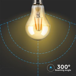 Lampi Iluminare, Bec LED - 8W E27 Filament Amber Alb cald -7, dioda.ro