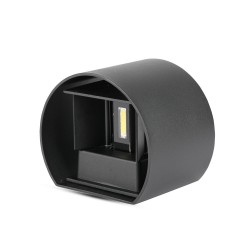 6W Aplică LED Corp Negru Rotund IP65 Alb cald