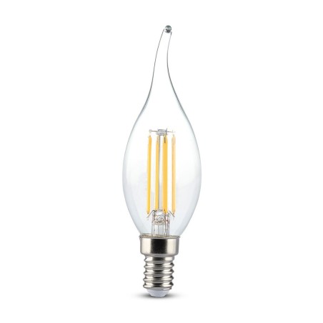 Lampi Iluminare, Bec LED - 4W Filament E14 Tip Lumânare cu flacără Amber Alb cald -1, dioda.ro