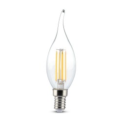 Lampi Iluminare, Bec LED - 4W Filament E14 Tip Lumânare cu flacără Amber Alb cald -4, dioda.ro