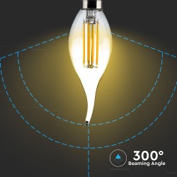 Lampi Iluminare, Bec LED - 4W Filament E14 Tip Lumânare cu flacără Amber Alb cald -7, dioda.ro