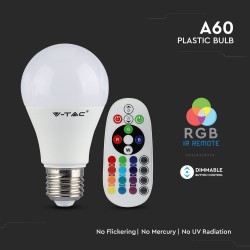 Lampi Iluminare, Bec LED - 6W E27 A60 RGB Cu control de la distanță Alb rece -8, dioda.ro