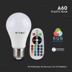 Lampi Iluminare, Bec LED - 6W E27 A60 RGB Cu control de la distanță Alb rece -1, dioda.ro