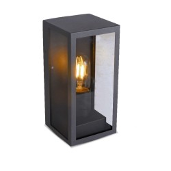 Lampi Iluminare, Lampă de perete 1*E27 Negru Mat Sticlă Clară -1, dioda.ro