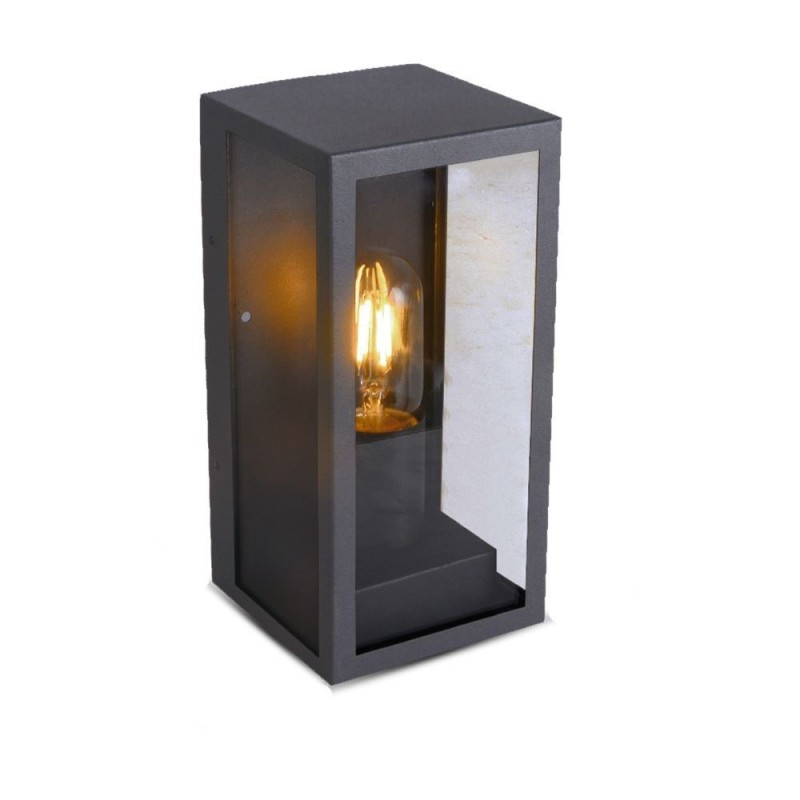 Lampi Iluminare, Lampă de perete 1*E27 Negru Mat Sticlă Clară -1, dioda.ro Lampi Iluminare, Lampă de perete 1*E27 Negru Mat Sticlă Clară -1, dioda.ro
