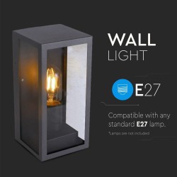 Lampi Iluminare, Lampă de perete 1*E27 Negru Mat Sticlă Clară -5, dioda.ro