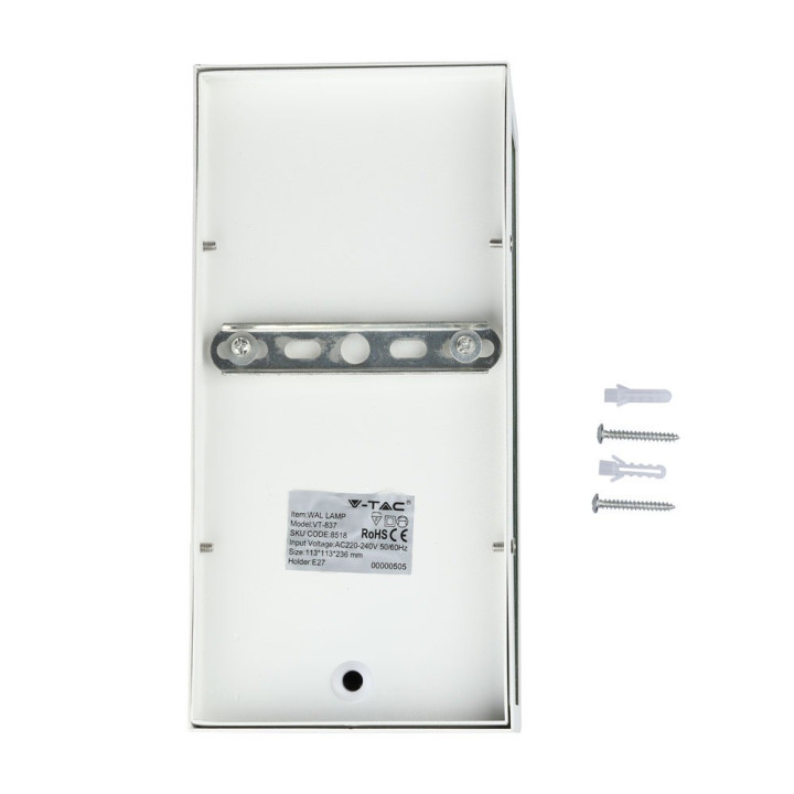Lampi Iluminare, Lampă de perete 1*E27 Alb Mat Sticlă Clară -2, dioda.ro