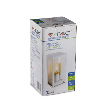 Lampi Iluminare, Lampă de perete 1*E27 Alb Mat Sticlă Clară -6, dioda.ro