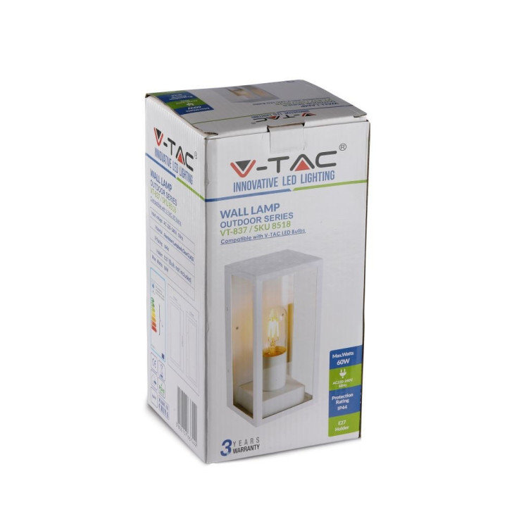 Lampi Iluminare, Lampă de perete 1*E27 Alb Mat Sticlă Clară -6, dioda.ro