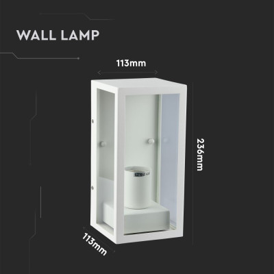 Lampi Iluminare, Lampă de perete 1*E27 Alb Mat Sticlă Clară -7, dioda.ro