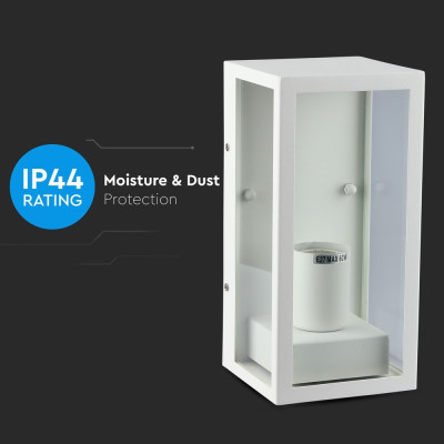 Lampi Iluminare, Lampă de perete 1*E27 Alb Mat Sticlă Clară -8, dioda.ro