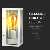 Lampi Iluminare, Lampă de perete 1*E27 Alb Mat Sticlă Clară -9, dioda.ro