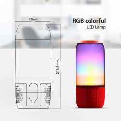 Lampi Iluminare, 2*3W LED Lampă de masă cu Boxă USB & TF Slot de Card Slot Roșu -7, dioda.ro