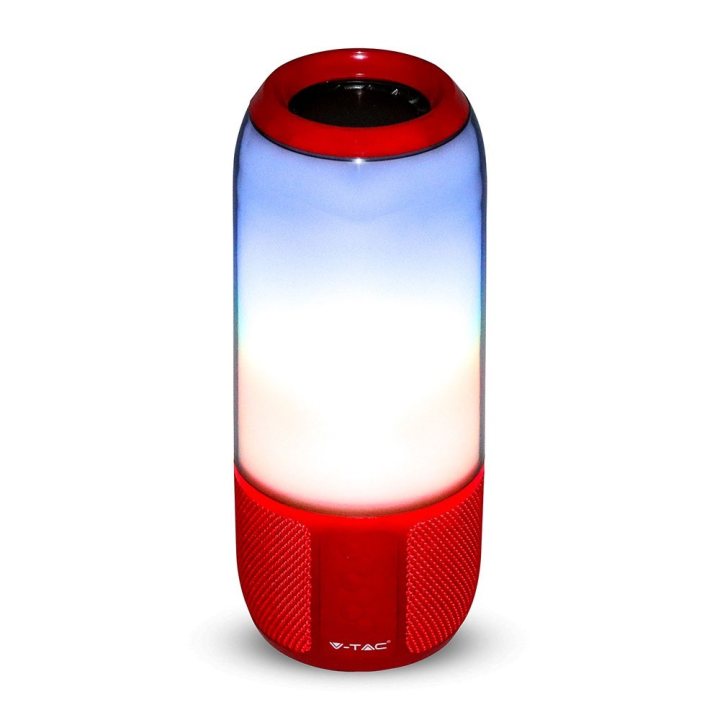 Lampi Iluminare, 2*3W LED Lampă de masă cu Boxă USB & TF Slot de Card Slot Roșu -10, dioda.ro