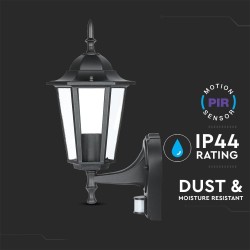Lampi Iluminare, Lampa de gradina, prindere perete, cu senzor E27 Negru mat -9, dioda.ro