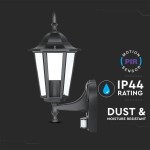 Lampi Iluminare, Lampa de gradina, prindere perete, cu senzor E27 Negru mat -1, dioda.ro