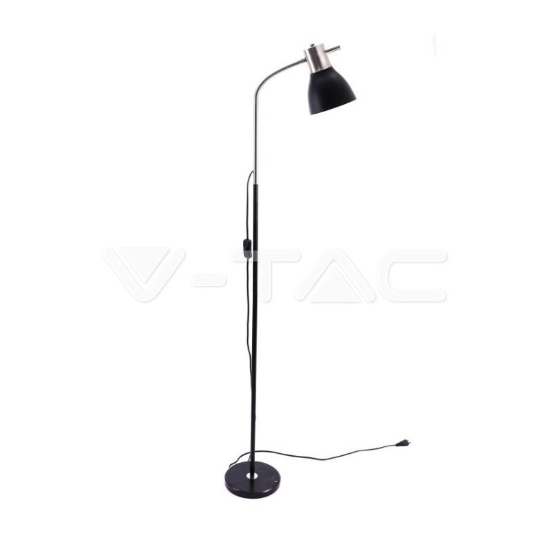 Lampi Iluminare, Lampa de Podea Designer Bază Metalică Întrerupator E27 Negru Crom -1, dioda.ro