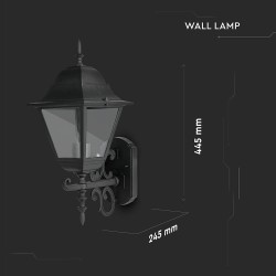Lampi Iluminare, Corp iluminat grădină E27 Negru Mat Mare Sus -7, dioda.ro