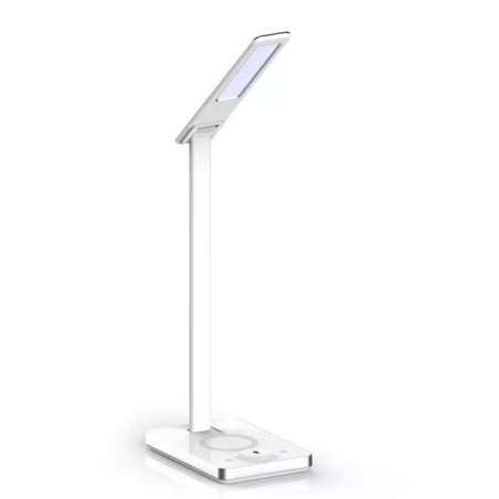 Lampi Iluminare, 5W Lampă LED de Birou 3 în 1 Încărcător Wireless Pătrată Corp Alb -1, dioda.ro