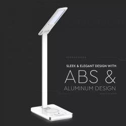 Lampi Iluminare, 5W Lampă LED de Birou 3 în 1 Încărcător Wireless Pătrată Corp Alb -3, dioda.ro
