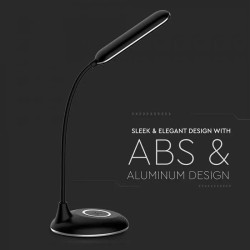 Lampi Iluminare, 5W Lampă LED de Birou 3 în 1 Încărcător Wireless Rotundă Corp Negru -3, dioda.ro