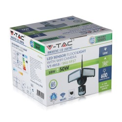 Proiectoare LED, 18W Proiector LED cu Senzor WiFi și cameră, Alb rece -12, dioda.ro