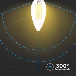 Lampi Iluminare, Bec LED Lumânare - 6W Filament E14 Sticlă Clară 3000K -7, dioda.ro
