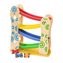 Jucarii, Pistă de tobogan din lemn + 3 mașini de jucărie Ecotoys -1, dioda.ro